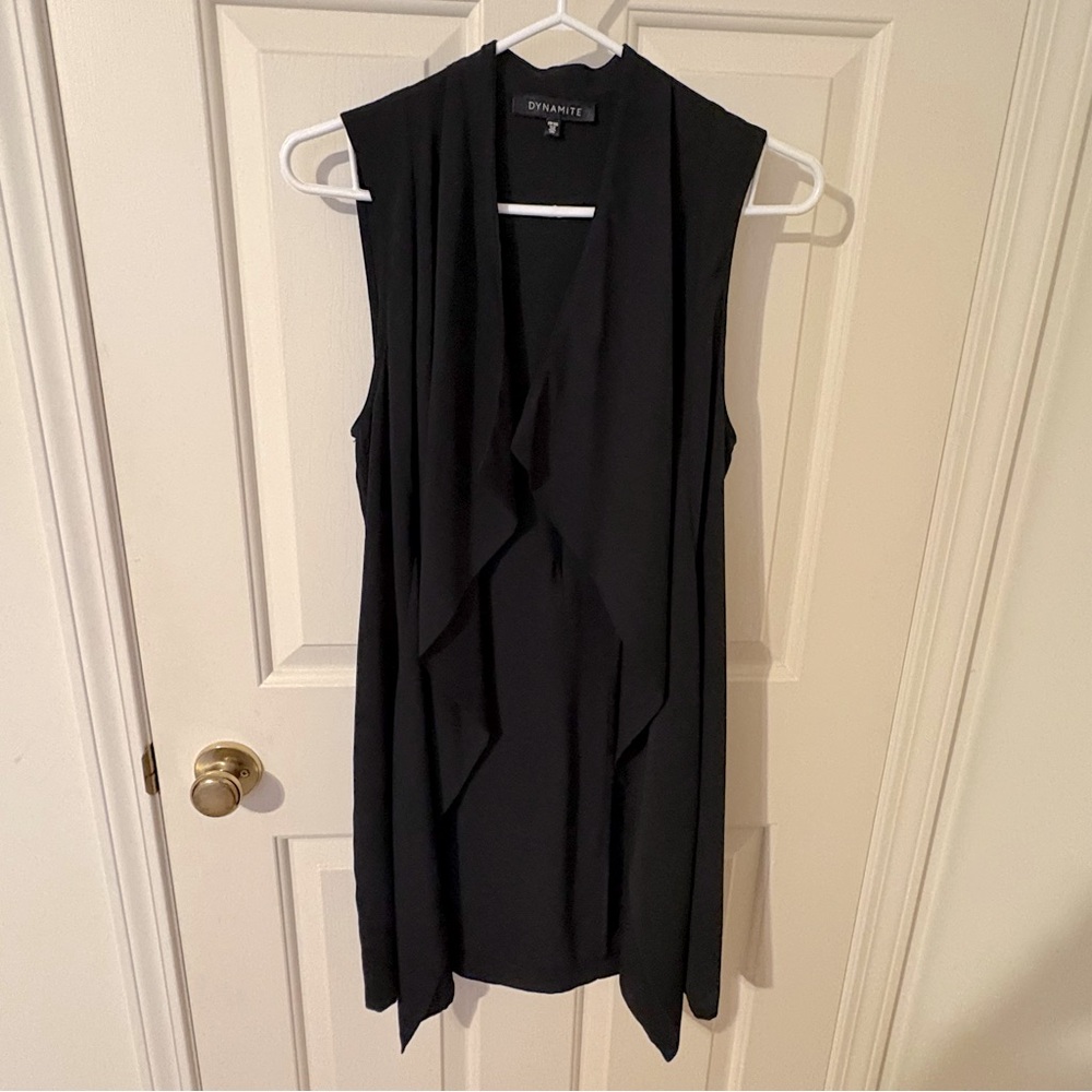 Dynamite, black waterfall vest, xs
